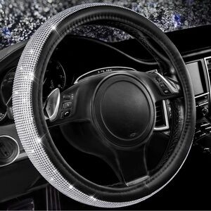 BLING BLING! Black and Silver ( Universal size ) Steering Wheel Cover